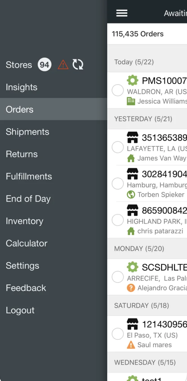ShipStation iOS app screenshot